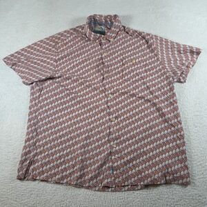 Tommy Bahama Button Down Shirt Mens XL Island Modern Fit Flamingo AOP 100 Silk